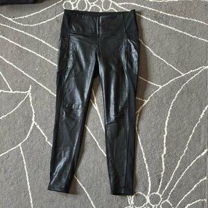 Athleta Faux Leather Panel Leggings